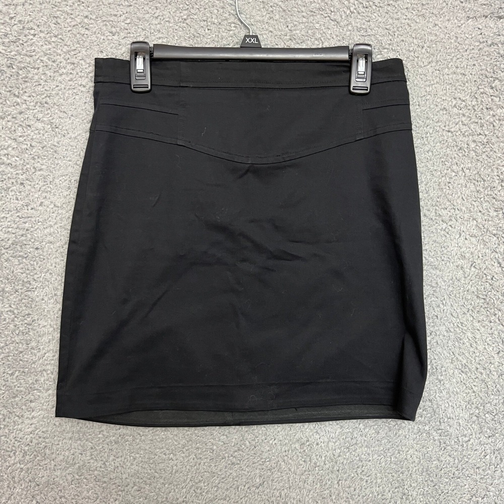 Zara Skirt Womens M Black Mini Casual Outdoor Cotton Stretch Pencil